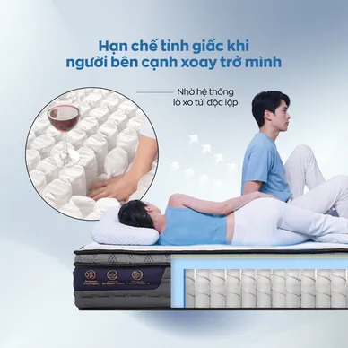 Nệm lò xo túi độc lập Amando Elite Plus giảm tiếng ồn dày 25cm - Ảnh 6