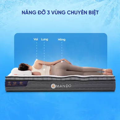 Nệm lò xo túi độc lập Amando Elite Plus ngủ mát, êm sâu dày 25cm - Ảnh 8