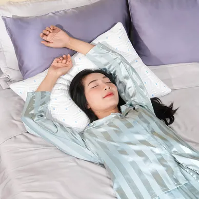 Gối lông vũ nhân tạo Amando Coolflex cao cấp tùy chỉnh độ cao - Ảnh 11