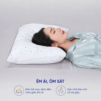 Gối lông vũ nhân tạo Amando Coolflex cao cấp tùy chỉnh độ cao - Ảnh 9