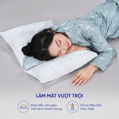 Gối lông vũ nhân tạo Amando Coolflex cao cấp tùy chỉnh độ cao - Ảnh 10