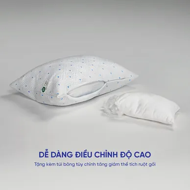 Gối lông vũ nhân tạo Amando Coolflex cao cấp tùy chỉnh độ cao - Ảnh 7