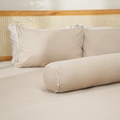 Bộ ga chun polyester gấm Amando Ellie đơn sắc 4 chi tiết Màu Be - Ảnh 8