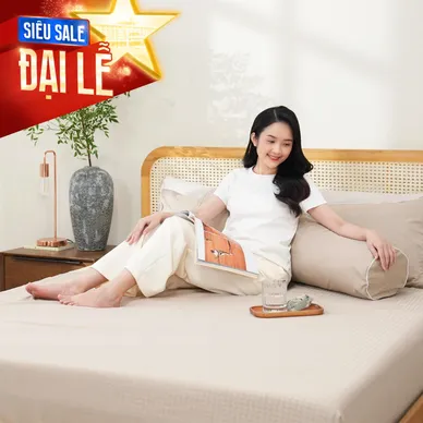 Bộ ga chun polyester gấm Amando Ellie đơn sắc 4 chi tiết Màu Be - Ảnh 2