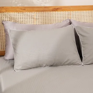 Bộ ga chun polyester gấm Amando Ellie đơn sắc 4 chi tiết Màu Xám - Ảnh 8