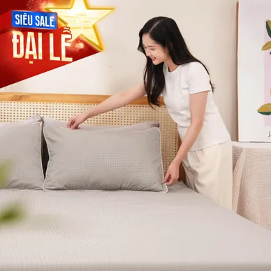 Bộ ga chun polyester gấm Amando Ellie đơn sắc 4 chi tiết Màu Xám - Ảnh 2