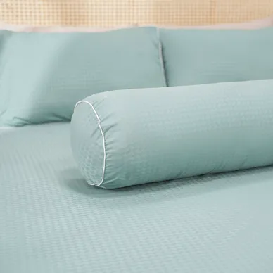 Bộ ga chun polyester gấm Amando Ellie đơn sắc 4 chi tiết Màu Xanh ngọc - Ảnh 6