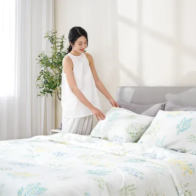 Bộ ga chun tencel Amando Celia 4 chi tiết màu trắng - Ảnh 10