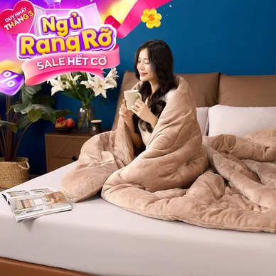 Chăn đông nhung tuyết giữ ấm Amando Warm Flannel (SS25) - Ảnh 2