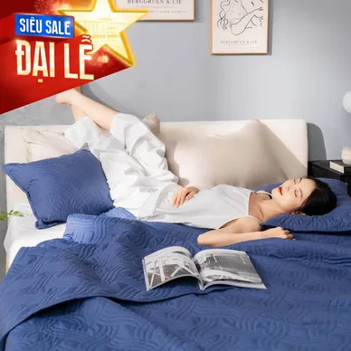 Bộ chăn chần, vỏ gối Microfiber mềm mại, kháng khuẩn Amando Luna 3 chi tiết - Ảnh 2