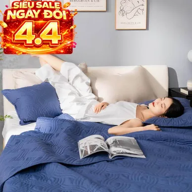 Bộ chăn chần, vỏ gối Microfiber mềm mại, kháng khuẩn Amando Luna 3 chi tiết - Ảnh 2