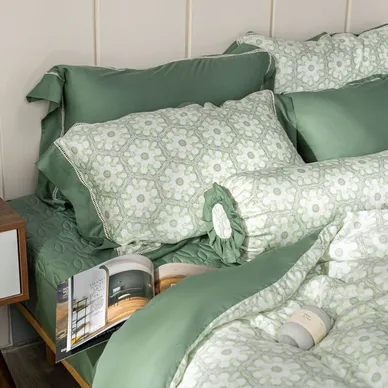 Bộ chăn ga chun sợi gỗ thiên nhiên Amando Jamila 5 chi tiết - Ảnh 5