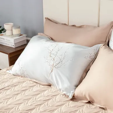 Bộ chăn ga phủ sợi gỗ thiên nhiên Amando Jamila 5 chi tiết LC001 - Ảnh 7