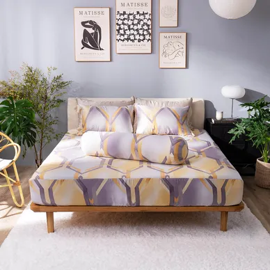 Bộ ga chun Lụa tencel cao cấp Amando Bliss 4 chi tiết mã TC007 - Ảnh 5