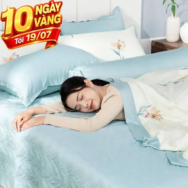 Bộ chăn ga phủ sợi gỗ thiên nhiên Amando Jamila 5 chi tiết LC002 - Thumbnail