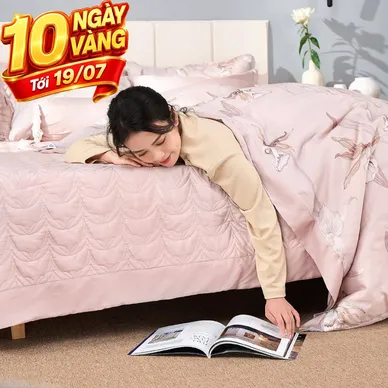 Bộ chăn ga phủ sợi gỗ thiên nhiên Amando Jamila 5 chi tiết LC003 - Thumbnail