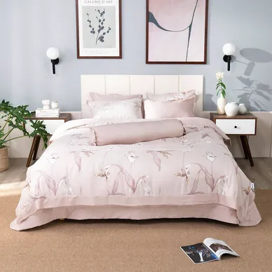 Bộ chăn ga phủ sợi gỗ thiên nhiên Amando Jamila 5 chi tiết LC003 - Ảnh 4