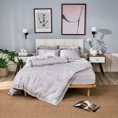 Bộ chăn ga chun chần sợi gỗ thiên nhiên Amando Jamila 5 chi tiết LC004 - Ảnh 6