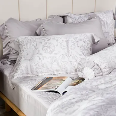 Bộ chăn ga chun chần sợi gỗ thiên nhiên Amando Jamila 5 chi tiết LC004 - Ảnh 5