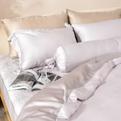 Bộ chăn ga phủ chần lụa tencel cao cấp Amando Élan 5 chi tiết (TC001 và TC005) - Ảnh 2