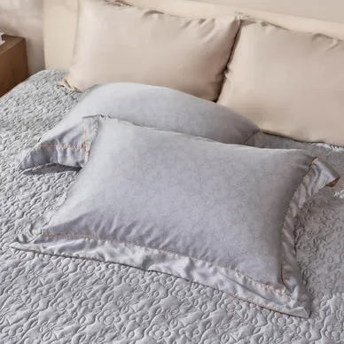 Bộ chăn ga phủ chần Lụa Tencel cao cấp Amando Élan 5 chi tiết TC003 - Ảnh 4