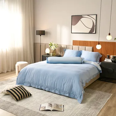 Bộ chăn ga chun chần lụa tencel cao cấp Amando Élan 5 chi tiết (TC001 và TC005) - Ảnh 14