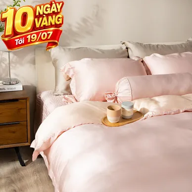 Bộ chăn ga chun chần Lụa Tencel cao cấp Amando Élan 5 chi tiết TC002 - Ảnh 2
