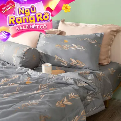 Bộ Ga chun microfiber Amando Ellie họa tiết 4 chi tiết M05 - Ảnh 2