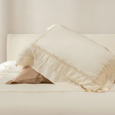 Bộ chăn ga lụa tencel cao cấp Amando Soulmate 7 chi tiết màu kem - Ảnh 12