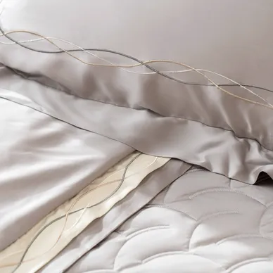 Bộ Chăn ga lụa tencel cao cấp Amando Soulmate 7 chi tiết màu Xám - Ảnh 9