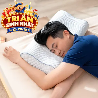 Gối foam Goodnight Nori 1.0 lượn sóng nâng đỡ cổ vai gáy - Ảnh 2