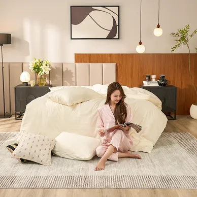 Bộ ga chun sợi gỗ thiên nhiên tencel Amando Aleena 5 chi tiết - Ảnh 13
