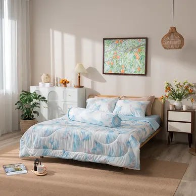 Bộ ga chun sợi gỗ thiên nhiên tencel Amando Aleena 5 chi tiết - Ảnh 2