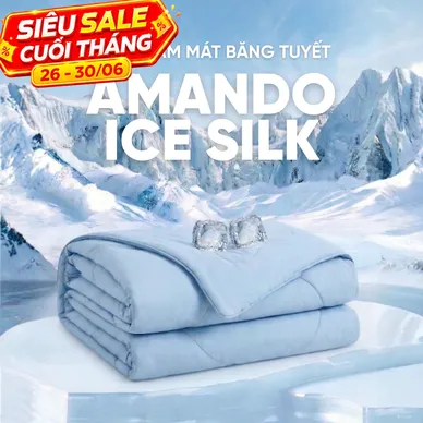 Chăn băng tuyết Amando Ice Silk mỏng nhẹ, giải nhiệt mùa hè - Ảnh 3