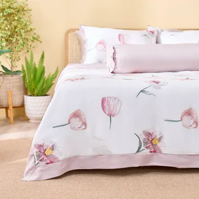 Bộ chăn ga phủ sợi gỗ thiên nhiên Amando Jamila 5 chi tiết LC008 - Ảnh 5