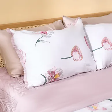 Bộ chăn ga phủ sợi gỗ thiên nhiên Amando Jamila 5 chi tiết LC008 - Ảnh 6