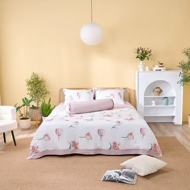 Bộ chăn ga phủ sợi gỗ thiên nhiên Amando Jamila 5 chi tiết LC008 - Ảnh 4