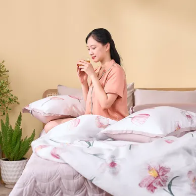 Bộ chăn ga phủ sợi gỗ thiên nhiên Amando Jamila 5 chi tiết LC008 - Ảnh 12