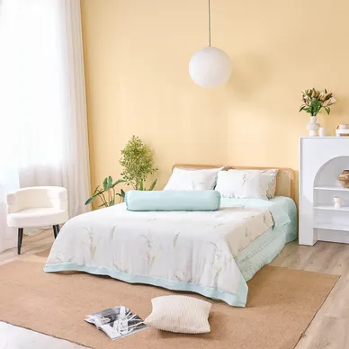 Bộ chăn ga phủ sợi gỗ thiên nhiên Amando Jamila 5 chi tiết LC009 - Ảnh 4