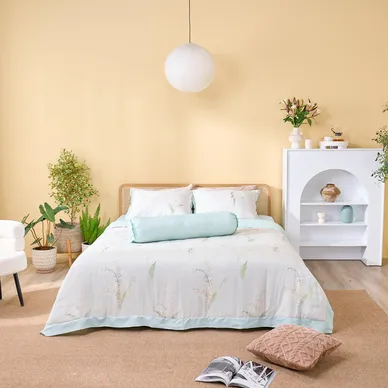 Bộ chăn ga phủ sợi gỗ thiên nhiên Amando Jamila 5 chi tiết LC009 - Ảnh 3