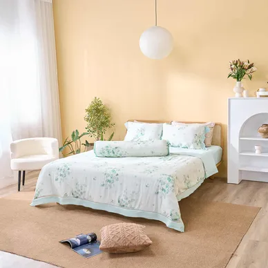 Bộ chăn ga chun sợi gỗ thiên nhiên Amando Jamila 5 chi tiết LC010 - Ảnh 6