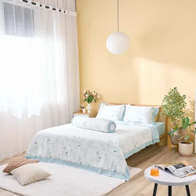 Bộ chăn ga chun sợi gỗ thiên nhiên Amando Jamila 5 chi tiết LC011 - Ảnh 4