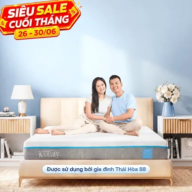 [BST Ngủ Mát] Nệm foam iComfy Coolax đa tầng thoáng mát, massage thư giãn dày 15cm - Ảnh 2