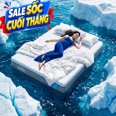 [BST Ngủ Mát] Nệm foam iComfy Coolax Mát Sâu Đa Tầng Massage Dày 15cm - Ảnh 2