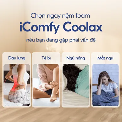 [BST Ngủ Mát] Nệm foam iComfy Coolax đa tầng thoáng mát, massage thư giãn dày 15cm - Ảnh 11