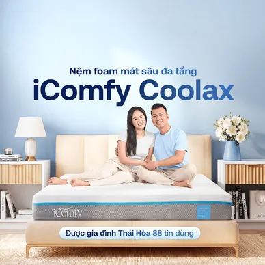 [BST Ngủ Mát] Nệm foam iComfy Coolax Mát Sâu Đa Tầng Massage Dày 15cm - Ảnh 2
