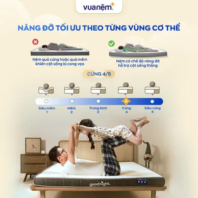 Nệm cao su đa tầng Goodnight Latex Hybrid (Rena) vững chắc, thông thoáng dày 10cm - Ảnh 6