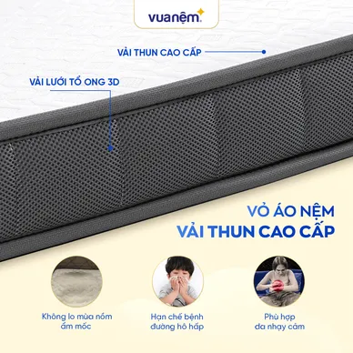 Nệm cao su đa tầng Goodnight Latex Hybrid (Rena) vững chắc, thông thoáng dày 10cm - Ảnh 5