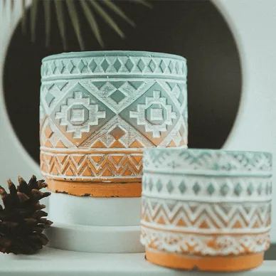 Hũ nến bộ lạc cỡ to - Ảnh 2