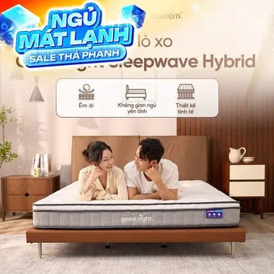 Nệm lò xo Goodnight SleepWave Hybrid (Sleep Wave 4.0) giảm tiếng ồn dày 20cm - Ảnh 10